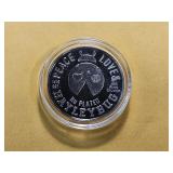 RUTHENIUM! 1/10 Ozt .999 Fine Silver Round