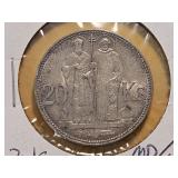 1941 Slovakia Silver 20 Korun
