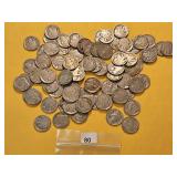 Eighty Mixed Buffalo Nickels