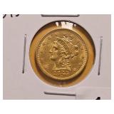 GOLD! Bright AU 1845 Liberty Head $2.5 Gold