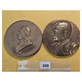Two Large Bronze Presidential Medals