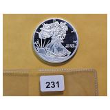 One Ozt .999 Fine Silver Proof Art Round