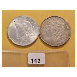 Morgan and Peace Silver Dollars