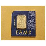 GOLD! PAMP 1 Gram .999 Fine Gold Bar