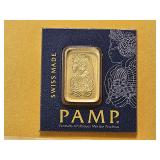 GOLD! PAMP 1 Gram .999 Fine Gold Bar