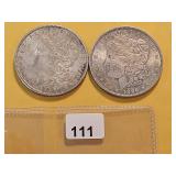 Two Morgan Silver Dollars