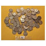 Seventy-Four Mixed Buffalo Nickels