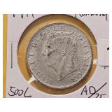 1944 Romania Silver 500 Lei