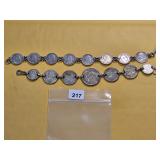 Two Foreign Silver Coin Bracelets