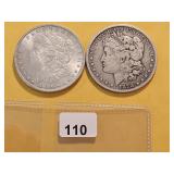 Two Morgan Silver Dollars