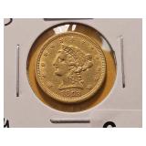 GOLD! Bright AU 1853 Liberty Head 2.5 Gold