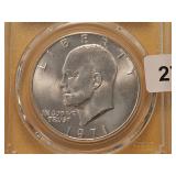 GEM! PCGS 1971-S Eisenhower Silver $1 in MS66+