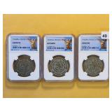 Three NGC 1964 Mexico Silver Pesos