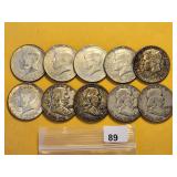 Ten Silver Half Dollars