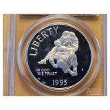 SUPERB GEM! PCGS 1995-S Silver Dollar in PR69 DCAM