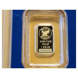 One Gram .999 Fine Gold Bar