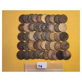 Fifty Circulated Indian Head Cents