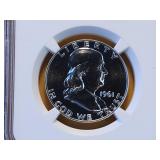 SUPERB GEM! NGC 1961 Franklin Half Dollar in PF67