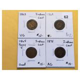 Four Indian Head Cents
