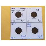 Four Indian Head Cents