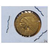 GOLD! Brilliant AU 1913 Indian Head $2.5 Gold