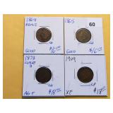 Four Indian Head Cents