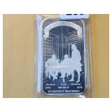 One Troy Ounce .999 Fine Silver Art Bar