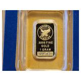 One Gram .999 Fine Gold Bar