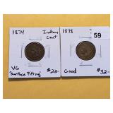 Two Better Date Indian Head Cents