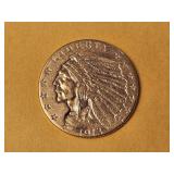 GOLD! Brilliant AU 1913 Indian Head $2.5 Gold