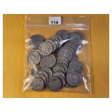 Fifty Mixed Buffalo Nickels