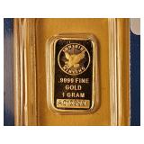 GOLD! One Gram .999 Fine Gold Bar