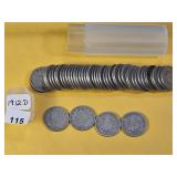 Full Roll of 1912-D Liberty V Nickels
