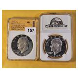 Two GEM Proof Eisenhower Silver Dollars
