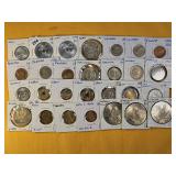 Twenty-eight Mixed Foreign Coins