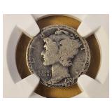 Semi-Key! NCG 1921-D Merc. Silver 10c in AG3