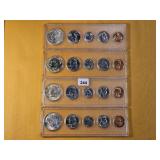Four US 40% Silver Uncirculated Coin Sets
