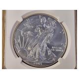 NGC 2001 American Silver Eagle in MS69