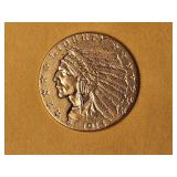 GOLD! Brilliant AU 1913 Indian Head $2.5 Gold