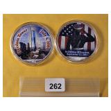 Two Colorized 2001 American Silver Eagles