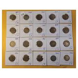 Twenty Mixed Liberty V Nickels
