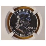 SUPERB! 1956 Ty2 Franklin Silver 50c in PF67