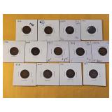 Thirteen Circulated Indian Head Cents