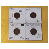 Four Mixed Indian Head Cents