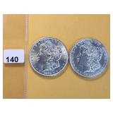 Two BU Morgan Silver Dollars