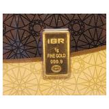 GOLD! IGR One Gram .999 Fine Gold Bar