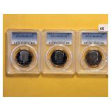 Three PCGS 1977-S Half Dollars in PR69 DCAM