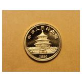 GOLD! Brilliant AU 1990 China 5 Yuan Gold Panda