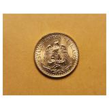 GOLD! Brilliant AU 1945 Mexico Two Peso Gold