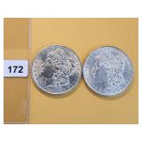 Two BU Morgan Silver Dollars